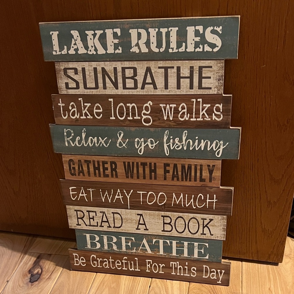 Lake Rules Decorative Sign